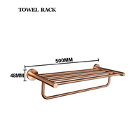 Ensemble d'Accessoires de Salle de Bain Or Rose Brossé Inox