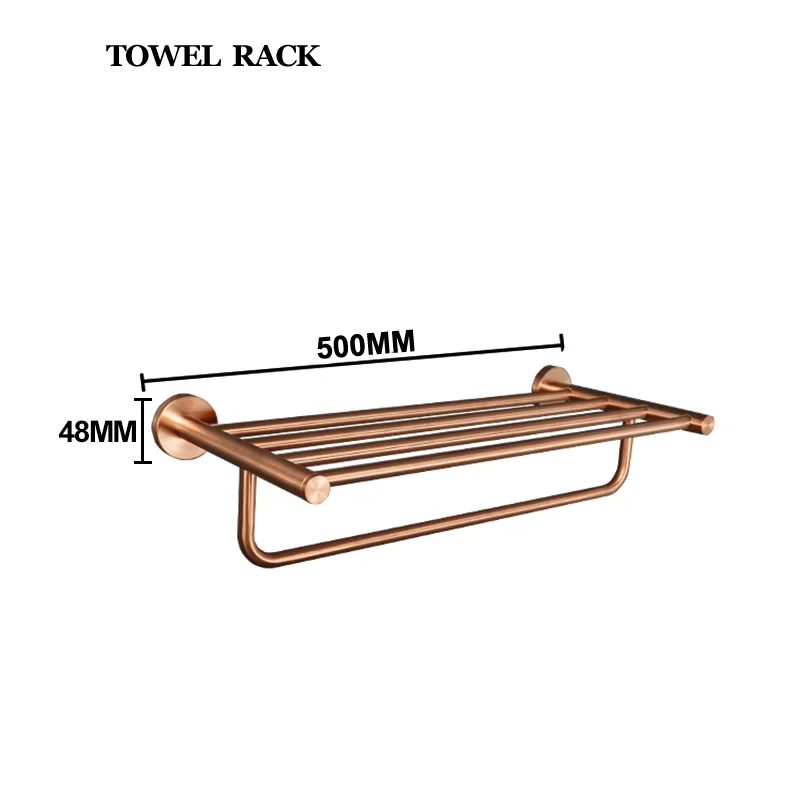 Ensemble d'Accessoires de Salle de Bain Or Rose Brossé Inox