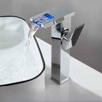 Mitigeur Lavabo Cascade LED Noir, Blanc ou Chromé, Bas ou Haut