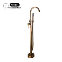 Robinet Baignoire sur Pied Autoportant avec Douchette, Hauteur 130 cm, 5 Finitions