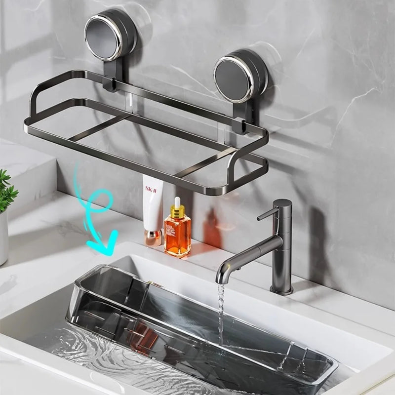 Étagère Salle de Bain à Ventouses Sans Perçage, Simple, Double ou Angle
