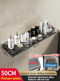 Étagère Murale Salle de Bain Aluminium Noir ou Gris 30-50 cm