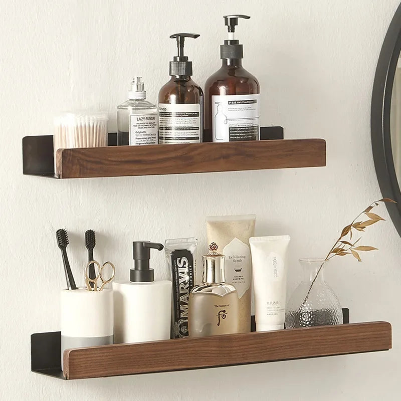 Accessoires Salle de Bain Bois Noyer Noir à la Pièce, 15 Articles