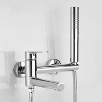 Mitigeur Bain Douche Mural avec Douchette, Bec Pivotant, 3 Finitions