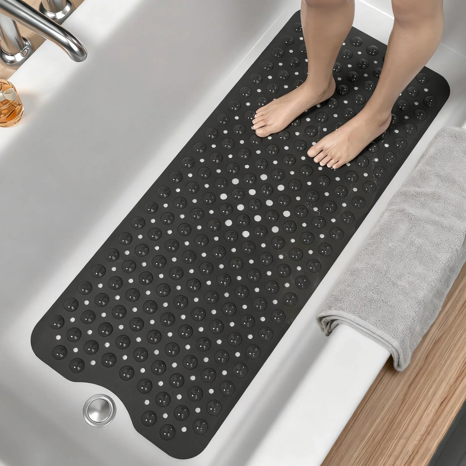 Tapis de Baignoire Extra Long Antidérapant 100 cm, 6 Coloris
