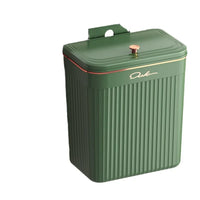 Poubelle de Cuisine Suspendue avec Couvercle Coulissant, Blanc ou Vert, 2 Hauteurs