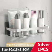 Étagère de Salle de Bain d'Angle Sans Perçage 2 Niveaux