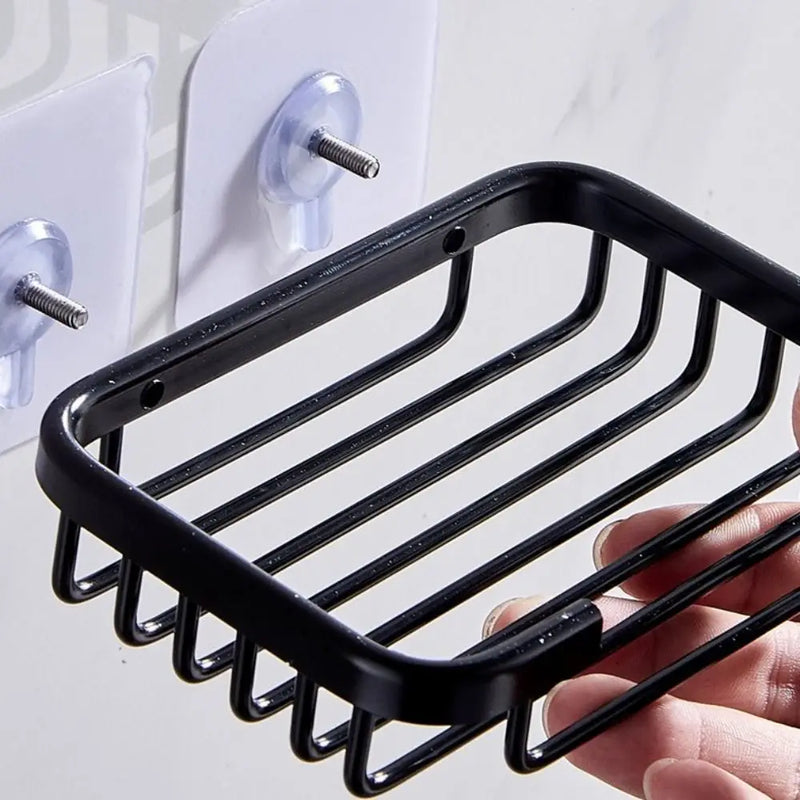 Porte-Savon Mural Aluminium sans Perçage à Grille de Drainage 13 cm