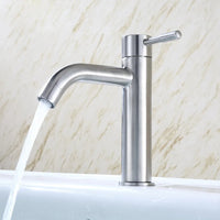 Robinet Lave-Main Eau Froide Inox 304, 6 Versions, Bec Courbe ou Droit