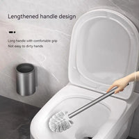 Brosse WC Murale Adhésive Aluminium, Gris Anthracite, Noir ou Blanc