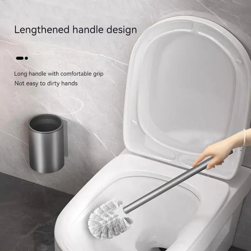 Brosse WC Murale Adhésive Aluminium, Gris Anthracite, Noir ou Blanc