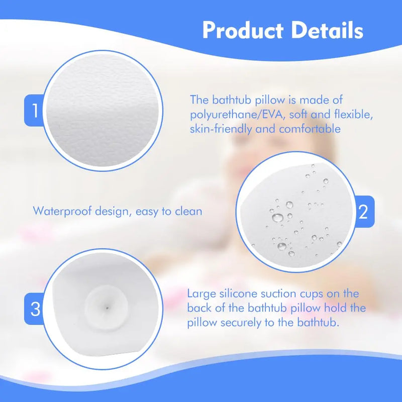 Coussin de Baignoire Spa Mémoire de Forme Ventouses