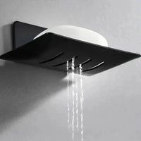 Porte-Savon Mural Sans Perçage en Inox, Noir, Blanc ou Gris, Autodrainant