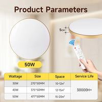 Plafonnier LED Rond Cuisine Ultra-Plat 5 cm Gradable, 30 ou 40 W