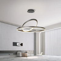 Suspension Cuisine Anneaux LED Noir ou Blanc, Ø 50 à 100 cm