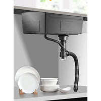 Évier de Cuisine Multifonction Cascade Noir avec Lave-Tasse