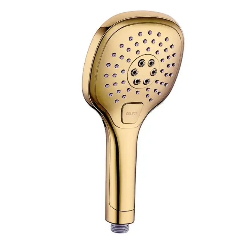 Pommeau de Douche Doré Poli 3 Fonctions, Seul ou en Kit