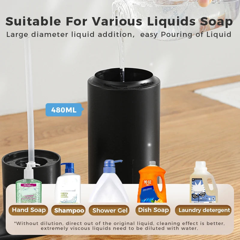 Distributeur de Savon Automatique à Capteur 480 ml, Inox 304