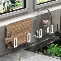 Range-Couvercle Mural Inox 304 Adhésif, 2 à 6 Supports, 3 Finitions