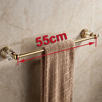 Accessoires Salle de Bain Dorés Cristal Muraux à la Pièce, 15 Articles
