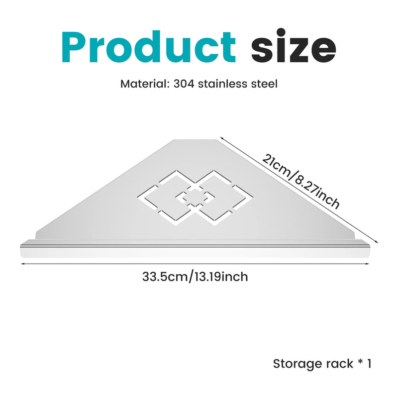 Étagère de Douche d'Angle en Inox 33,5 cm