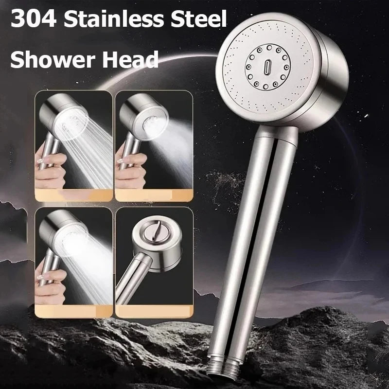 Pommeau de Douche Inox 304, 3 ou 5 Modes, Accessoires à la Pièce