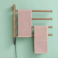 Sèche-Serviette Électrique Mural 4 Barres Rotatives Inox 58 x 48,5 cm