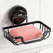Porte-Savon Ventouse Drainant en Métal Sans Perçage, Blanc, Noir ou Chromé