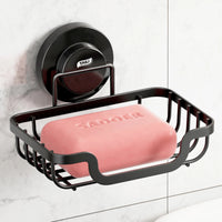 Porte-Savon Ventouse Drainant en Métal Sans Perçage, Blanc, Noir ou Chromé