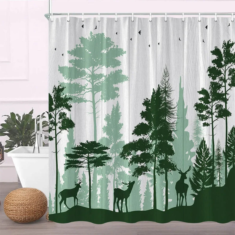 Rideau de Douche en Tissu Polyester, 28 Motifs au Choix, 90 à 240 cm