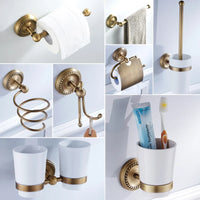 Ensemble d'Accessoires de Salle de Bain Bronze Antique