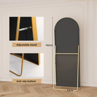 Miroir sur Pied XXL Noir ou Doré Verre Trempé