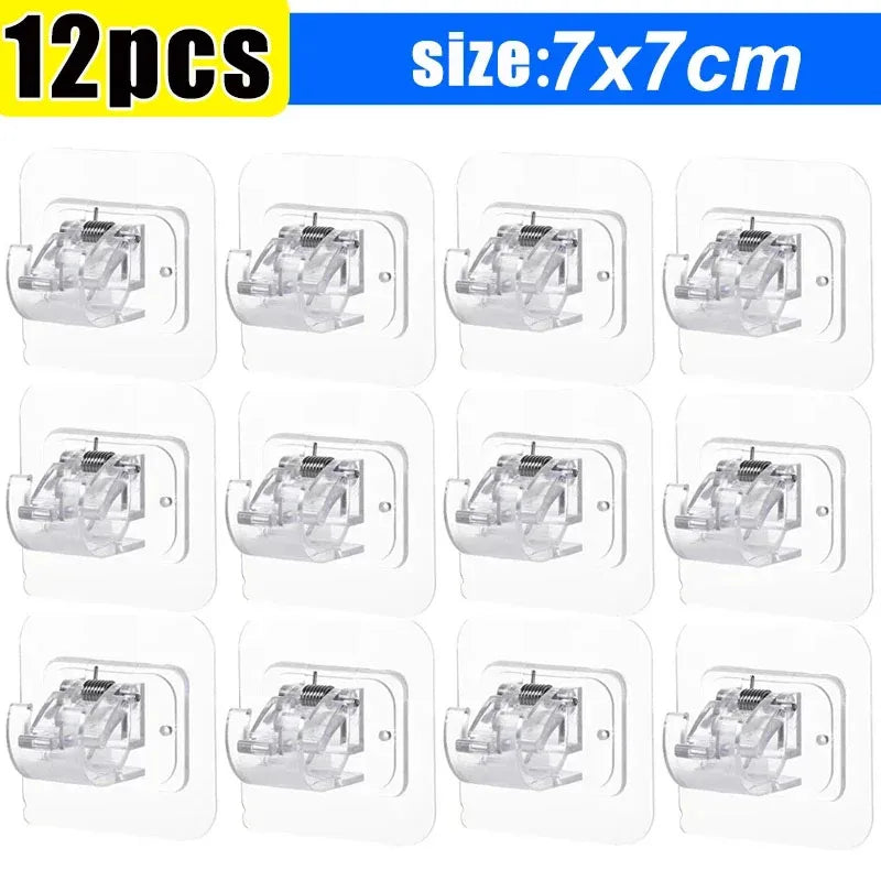 Supports de Tringle Adhésifs 2 cm à Ressort, Cuisine et Salle de Bain