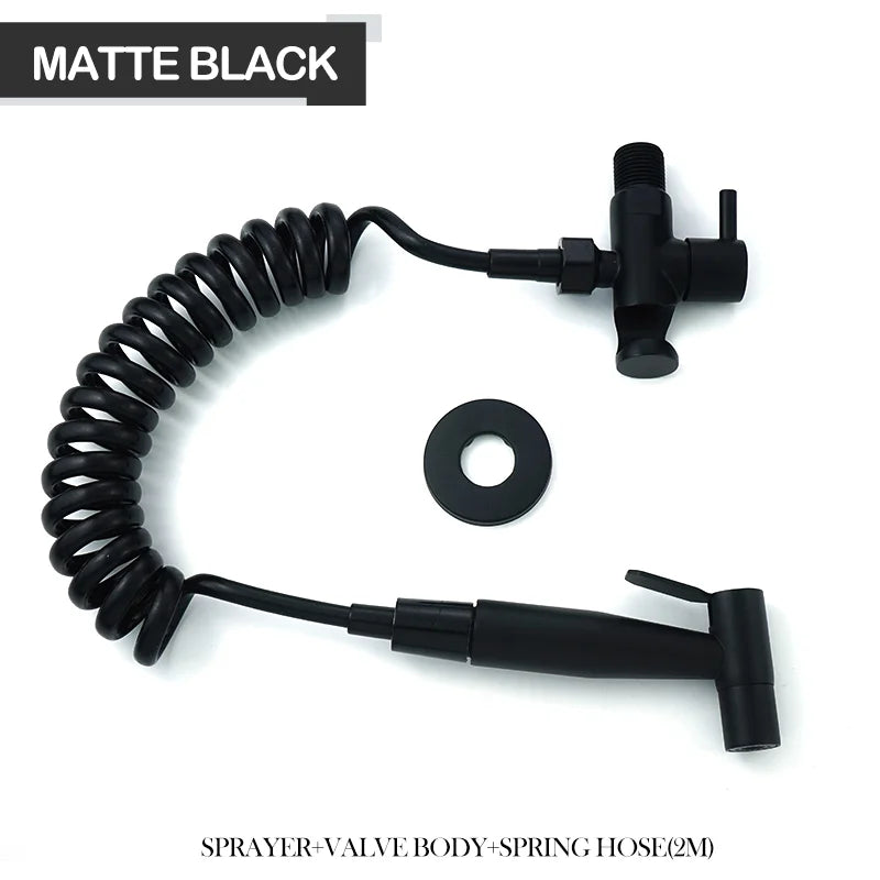 Douchette WC Kit Vanne et Flexible ou Pièces Seules, 4 Finitions