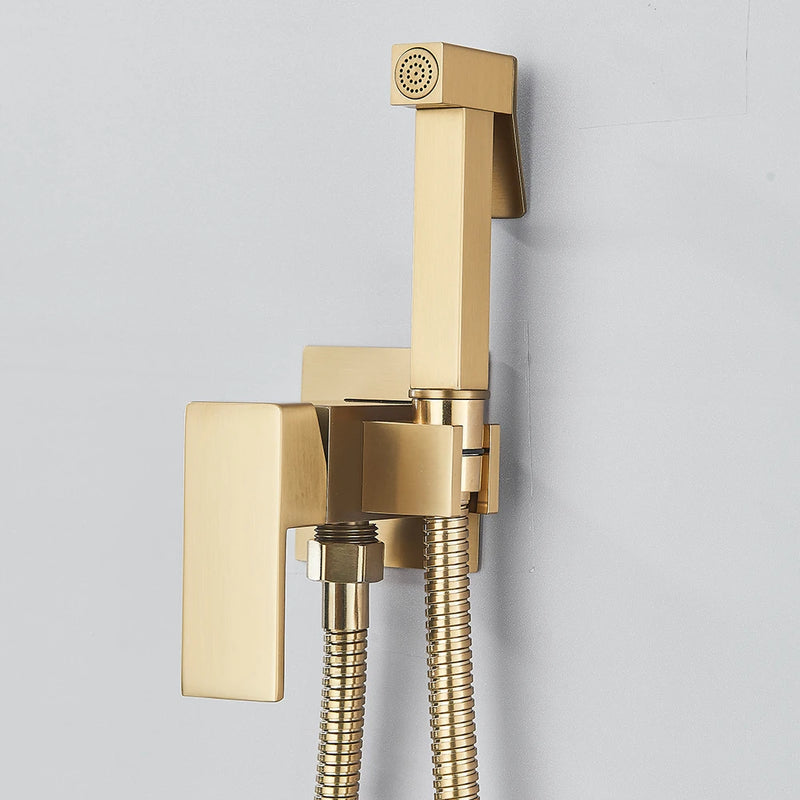Douchette WC Mitigeur Mural Eau Chaude et Froide, Flexible 120 cm