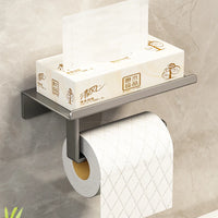 Porte-Papier Toilette Mural avec Tablette en Acier Inoxydable 3 Coloris