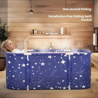 Baignoire Pliable Adulte Grand Format Bleu Étoilé