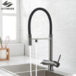 Mitigeur Cuisine 3 Voies Eau Filtrée Col Souple ou Ressort, 5 Finitions