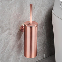 Brosse WC Inox avec Support Cylindrique, Murale ou à Poser, 7 Finitions