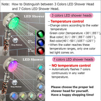 Pommeau de Douche LED avec Billes Minérales Filtrantes, 3 ou 7 Couleurs