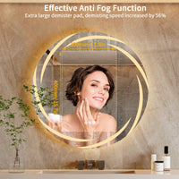 Miroir LED Rond Salle de Bain Éclairage Spirale Anti-Buée Tactile