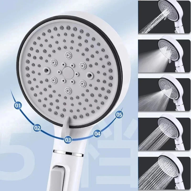 Pommeau de Douche 5 Modes à Billes Minérales, Accessoires à la Pièce