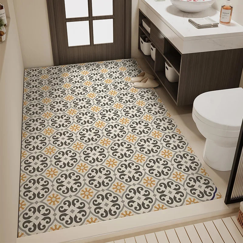 Tapis de Bain Diatomite Absorbant Antidérapant, 9 Modèles, Jusqu'à 160 x 230 cm