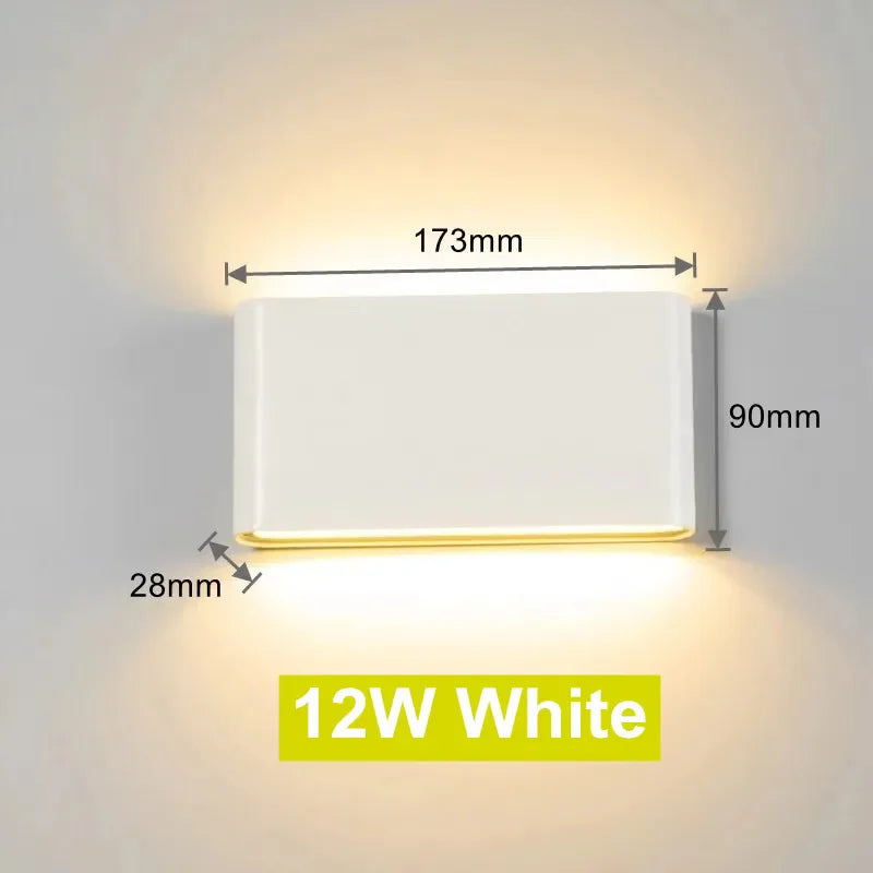 Applique Murale LED Haut et Bas, 6 ou 12 W, 3 Teintes