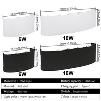 Applique Murale Rechargeable Haut et Bas avec Télécommande, 6 ou 10 W