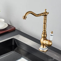 Mitigeur Cuisine Rétro Laiton Antique Pivotant