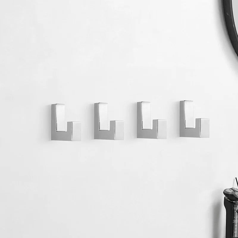 Patère Salle de Bain Chromée Murale Design, Unité ou Lot de 5