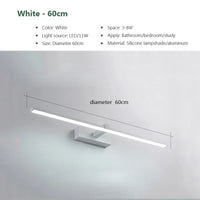 Applique Salle de Bain LED Noire ou Blanche, 40 ou 60 cm