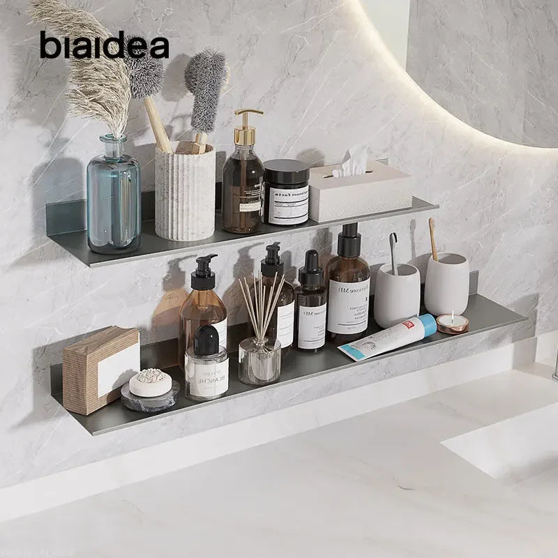 Étagère Salle de Bain Aluminium Sans Perçage Murale