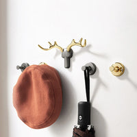 Patère Murale Bois de Cerf Alliage de Zinc Noir, Doré ou Argent
